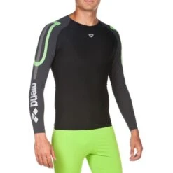 Arena Caron Compression Long Sleeve Shirt - Black/Deep Grey -RunGear Elite 153255 05 d 271594