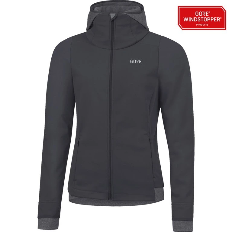 GOREWEAR R3 GORE® WINDSTOPPER® Thermo Women's Hoodie - Terra Grey 0R00 1 GOREWEAR R3 GORE® WINDSTOPPER® Thermo Women's Hoodie - Terra Grey 0R00