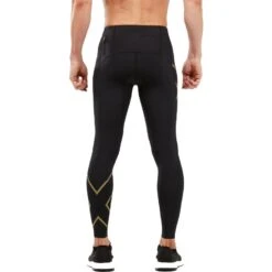 2XU Elite MCS Run Compression Tights - Black/gold Reflective -RunGear Elite 292340 03 d 594859