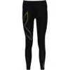 2XU Light Speed Mid-Rise Womens Compression Tights - Black/gold Reflective - Standard