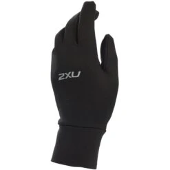 2XU Run Full Finger Glove - Black/silver