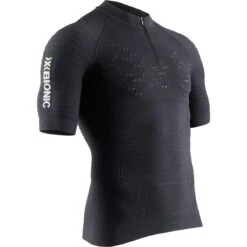 X-Bionic Effektor 4.0 Trail Run Powershirt 1/2 Zip Shortsleeve Shirt For Men - Charcoal/pearl Grey