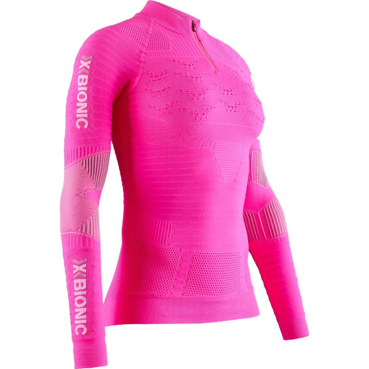 X-Bionic Effektor 4.0 Trail Run Half Zip Long Sleeves Shirt For Women - Flamingo Pink/artic White 1 X-Bionic Effektor 4.0 Trail Run Half Zip Long Sleeves Shirt For Women - Flamingo Pink/artic White