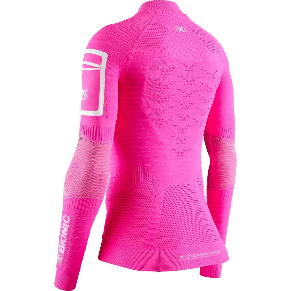 X-Bionic Effektor 4.0 Trail Run Half Zip Long Sleeves Shirt For Women - Flamingo Pink/artic White 2 X-Bionic Effektor 4.0 Trail Run Half Zip Long Sleeves Shirt For Women - Flamingo Pink/artic White - Image 2