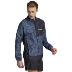 Adidas TERREX Trail Wind Jacket Men - Wonder Steel/black HZ5330 -RunGear Elite adidas mens terrex trail wind jacket wonder steel black hz5330 4 1496129