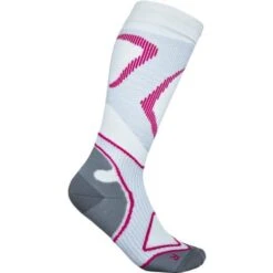 Bauerfeind Run Performance Women's Compression Socks - White-pink - L (41-46 Cm)