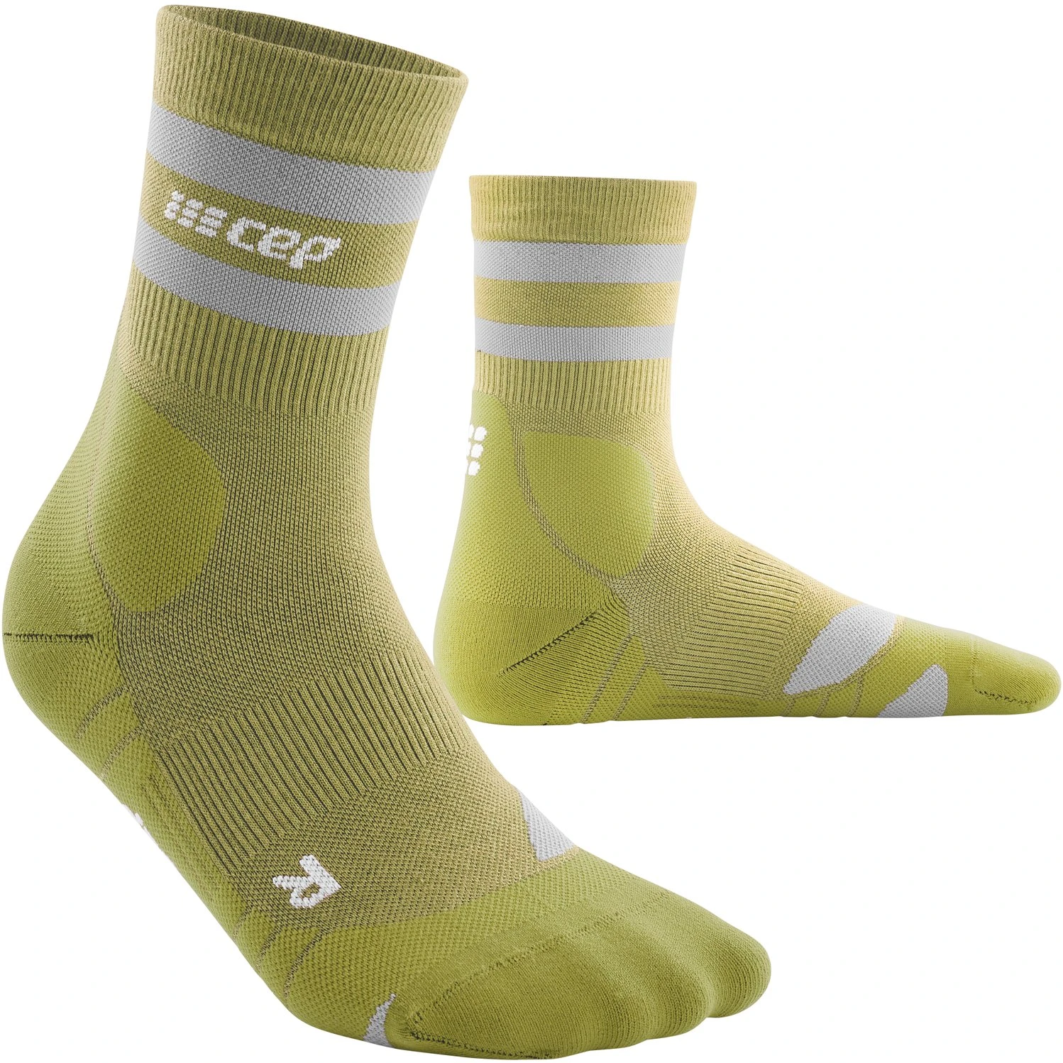 CEP Hiking 80s Mid Cut Compression Socks - Olive/grey 1 CEP Hiking 80s Mid Cut Compression Socks - Olive/grey