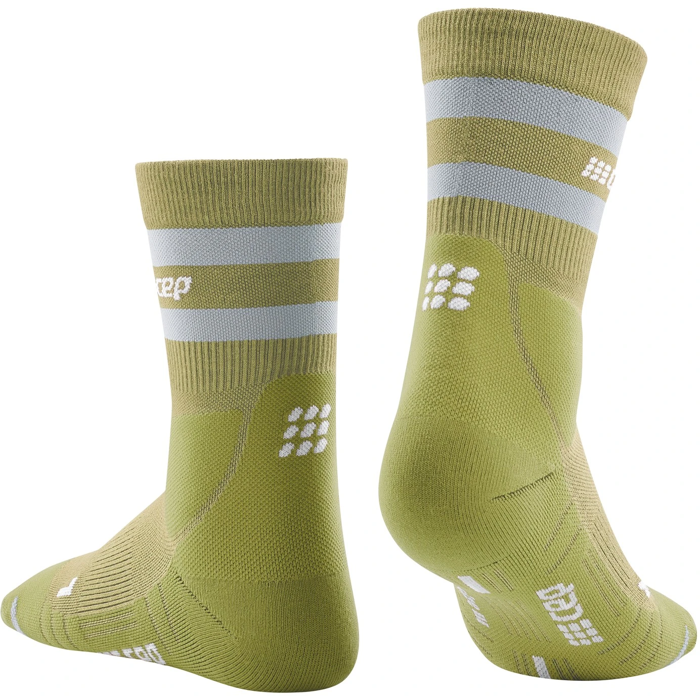 CEP Hiking 80s Mid Cut Compression Socks - Olive/grey 2 CEP Hiking 80s Mid Cut Compression Socks - Olive/grey - Image 2