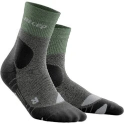 CEP Hiking Merino Mid Cut Compression Socks Women - Green/light Grey