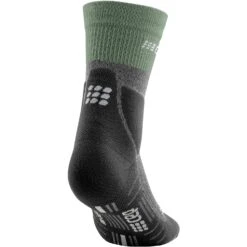 CEP Hiking Merino Mid Cut Compression Socks Women - Green/light Grey -RunGear Elite cep hiking merino mid cut compression socks women green light grey 2 1390839