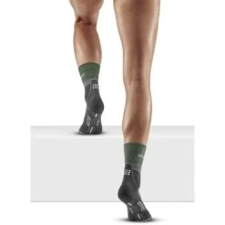 CEP Hiking Merino Mid Cut Compression Socks Women - Green/light Grey -RunGear Elite cep hiking merino mid cut compression socks women green light grey 21 1555488