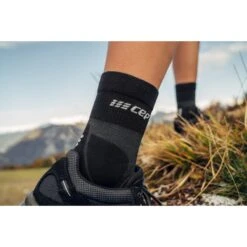 CEP Hiking Merino Mid Cut Compression Socks - Stonegrey/grey -RunGear Elite cep hiking merino mid cut compression socks women stonegrey grey 2 1555438