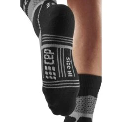 CEP Max Cushion Hiking Mid Cut Compression Socks Women - Grey/black -RunGear Elite cep max cushion hiking mid cut compression socks women grey black 6 1555255
