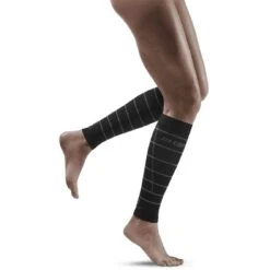 CEP Reflective Compression Calf Sleeves Women - Black -RunGear Elite cep reflective compression calf sleeves women black 22 1553116