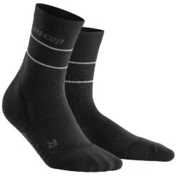 CEP Reflective Mid Cut Compression Socks - Black