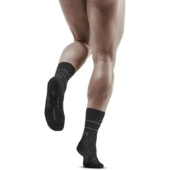 CEP Reflective Mid Cut Compression Socks - Black -RunGear Elite cep reflective mid cut compression socks black 21 1553022