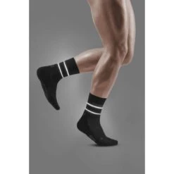 CEP Reflective Mid Cut Compression Socks - Black -RunGear Elite cep reflective mid cut compression socks black 26 1553027