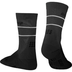 CEP Reflective Mid Cut Compression Socks Women - Grey -RunGear Elite cep reflective mid cut compression socks grey 26 1553013