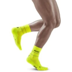 CEP Reflective Mid Cut Compression Socks - Neon Yellow -RunGear Elite cep reflective mid cut compression socks neon yellow 21 1553020