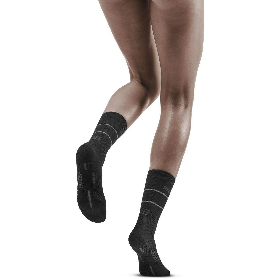 CEP Reflective Mid Cut Compression Socks Women - Black 6 CEP Reflective Mid Cut Compression Socks Women - Black - Image 6