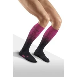 CEP Snowfall Skiing Compression Socks Women - Black/purple -RunGear Elite cep snowfall skiing compression socks women black purple 1 1553541