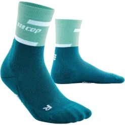CEP The Run Mid Cut Compression Socks V4 Women - Ocean/petrol