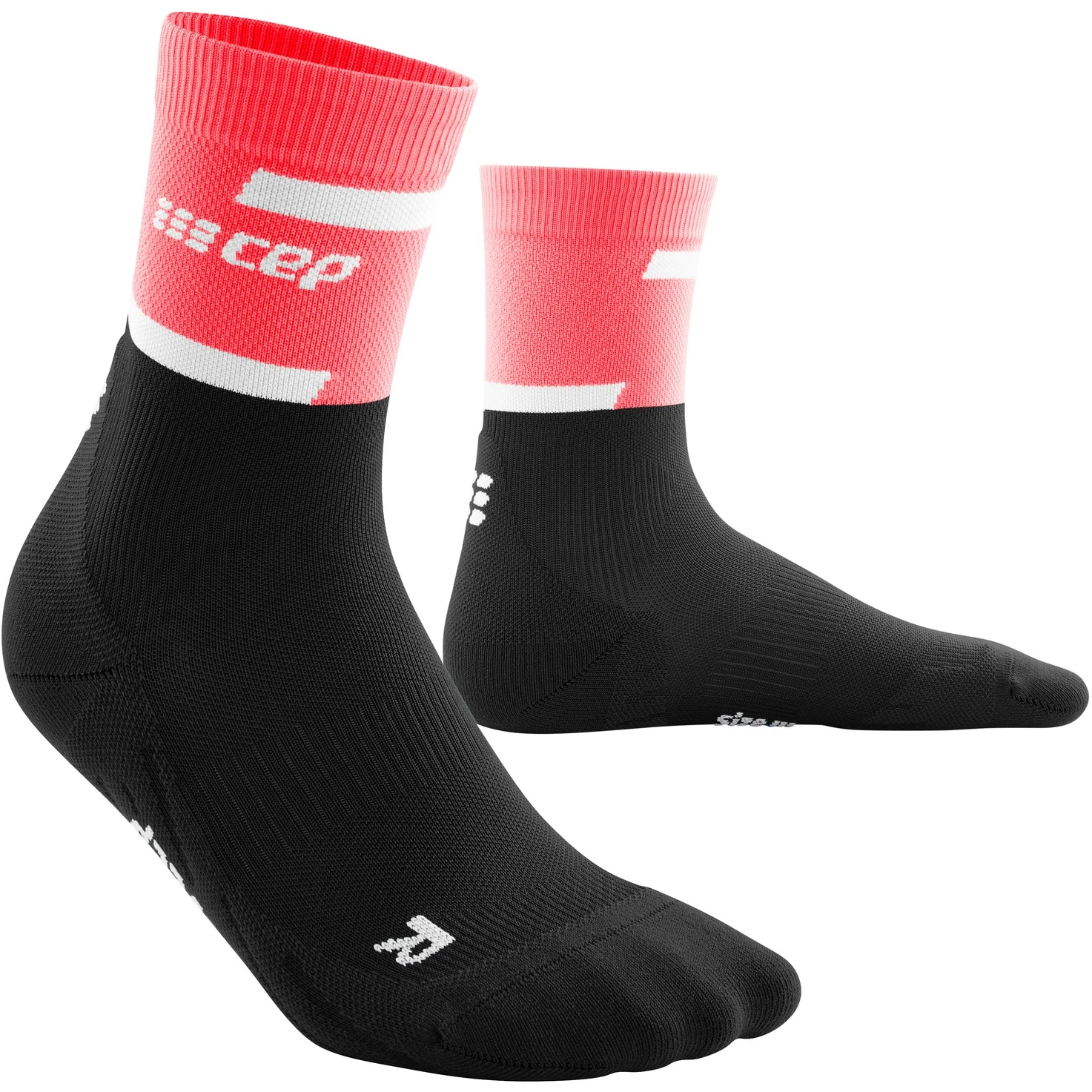 CEP The Run Mid Cut Compression Socks V4 Women - Pink/black 1 CEP The Run Mid Cut Compression Socks V4 Women - Pink/black
