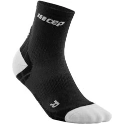 CEP Ultralight Short Compression Socks - Black/light Grey -RunGear Elite cep ultralight compression short socks for men black light grey 4 1018791