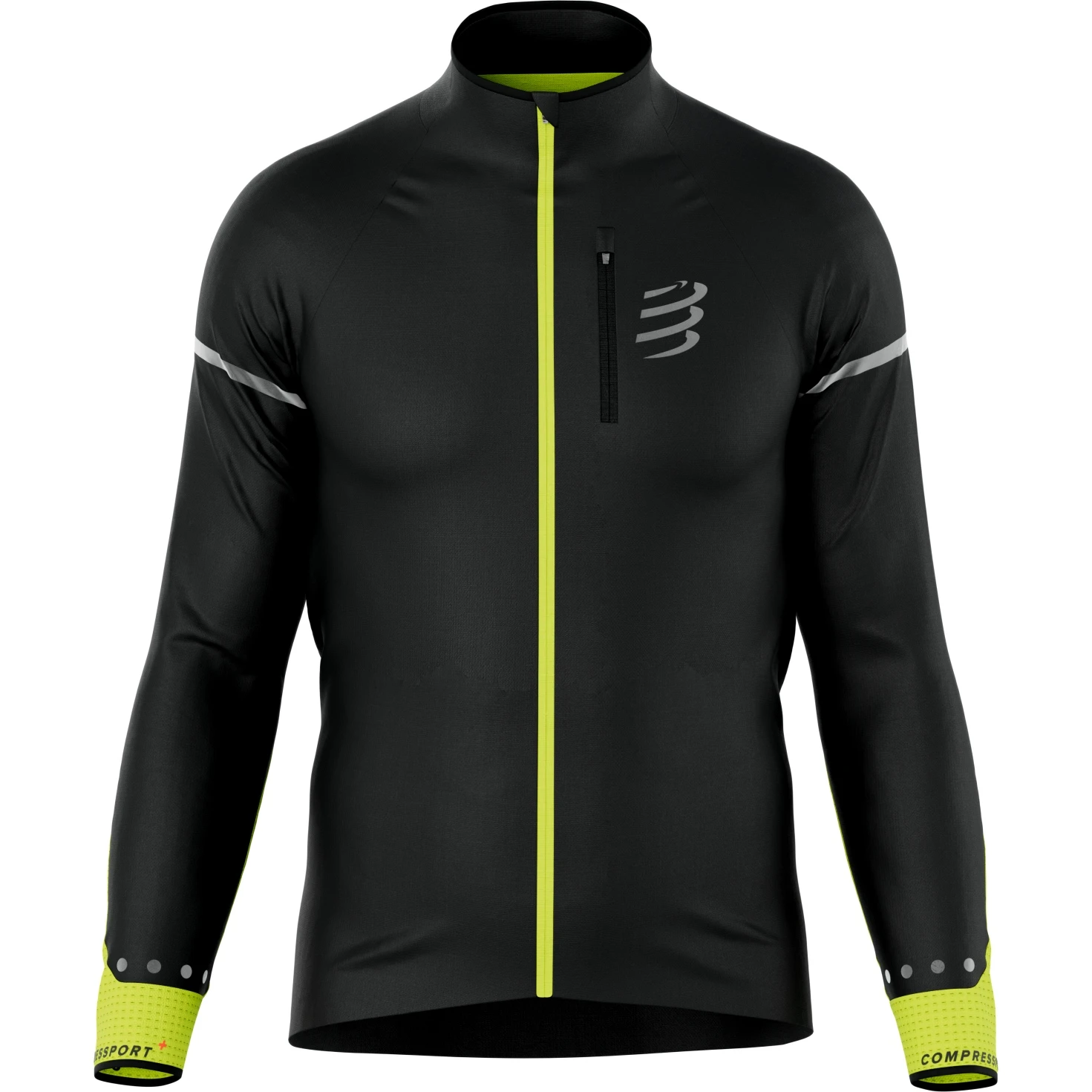 Compressport Hurricane Windproof Flash Jacket - Black/fluo Yellow 1 Compressport Hurricane Windproof Flash Jacket - Black/fluo Yellow