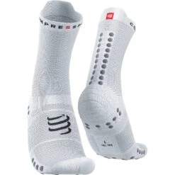 Compressport Pro Racing Compression Socks V4.0 Run High - White/alloy