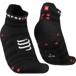 Compressport Pro Racing Compression Socks V4.0 Ultralight Run Low - Black/red