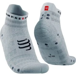 Compressport Pro Racing Compression Socks V4.0 Ultralight Run Low - White/alloy