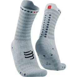 Compressport Pro Racing Compression Socks V4.0 Ultralight Run High - White/alloy