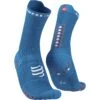 Compressport Pro Racing Compression Socks V4.0 Run High - Pacific Blue/deco Rose