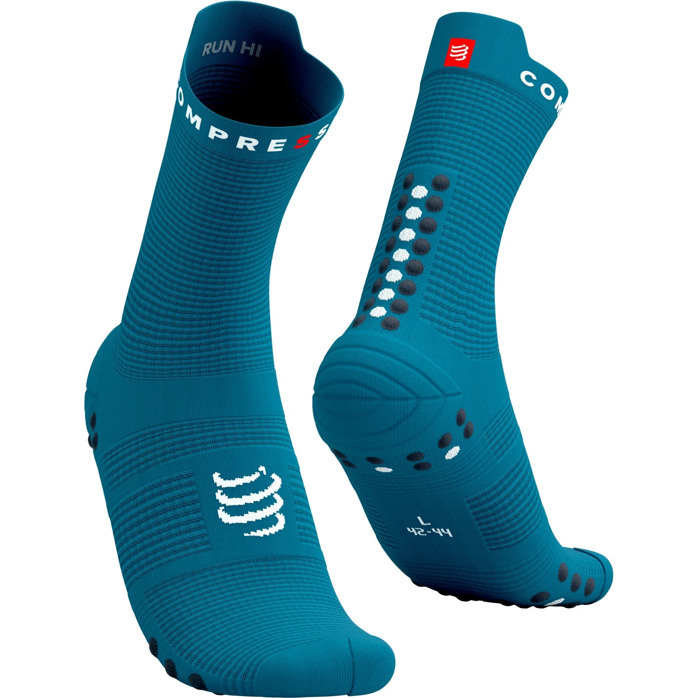 Compressport Pro Racing Compression Socks V4.0 Run High - Mosaic Blue/magnet 1 Compressport Pro Racing Compression Socks V4.0 Run High - Mosaic Blue/magnet