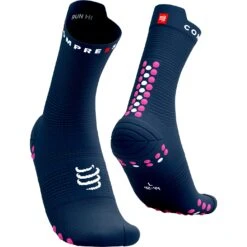 Compressport Pro Racing Compression Socks V4.0 Run High - Mood Indigo/magenta
