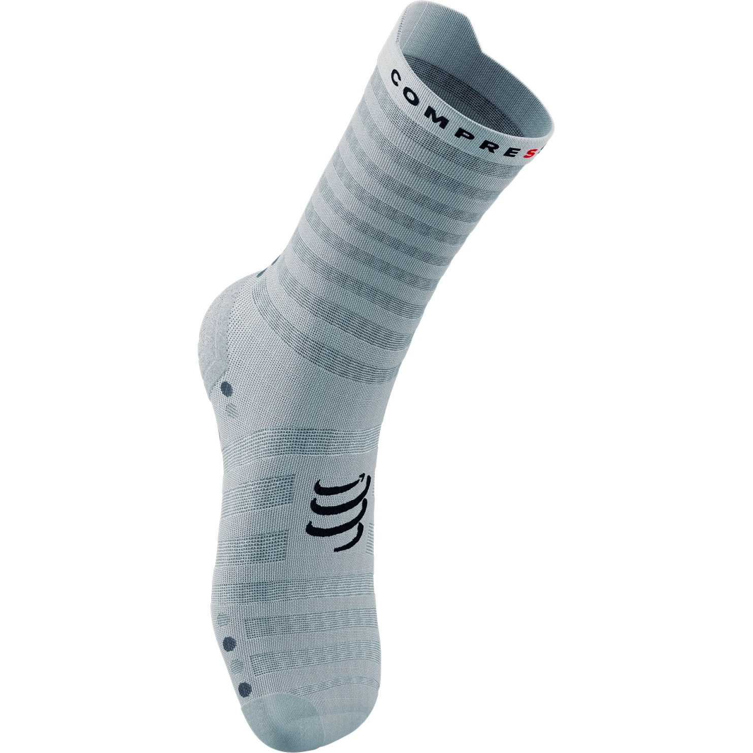 Compressport Pro Racing Compression Socks V4.0 Ultralight Run High - White/alloy 2 Compressport Pro Racing Compression Socks V4.0 Ultralight Run High - White/alloy - Image 2