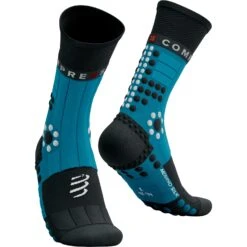 Compressport Pro Racing Compression Socks Winter Trail - Mosaic Blue/black