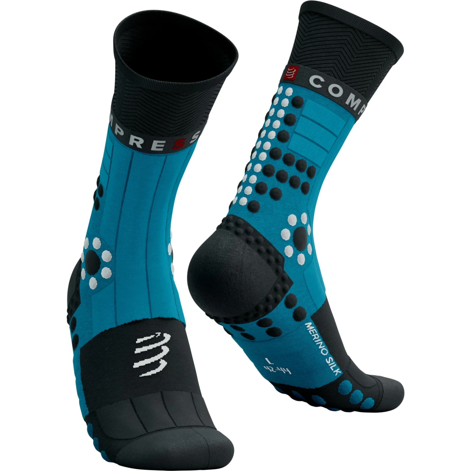 Compressport Pro Racing Compression Socks Winter Trail - Mosaic Blue/black 1 Compressport Pro Racing Compression Socks Winter Trail - Mosaic Blue/black