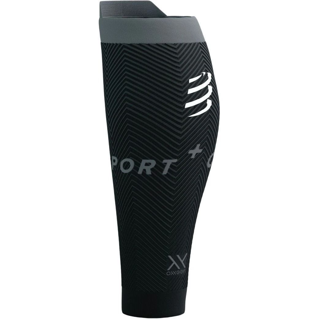 Compressport R2 Oxygen Compression Calf Sleeves - Black/steel Grey 2 Compressport R2 Oxygen Compression Calf Sleeves - Black/steel Grey - Image 2