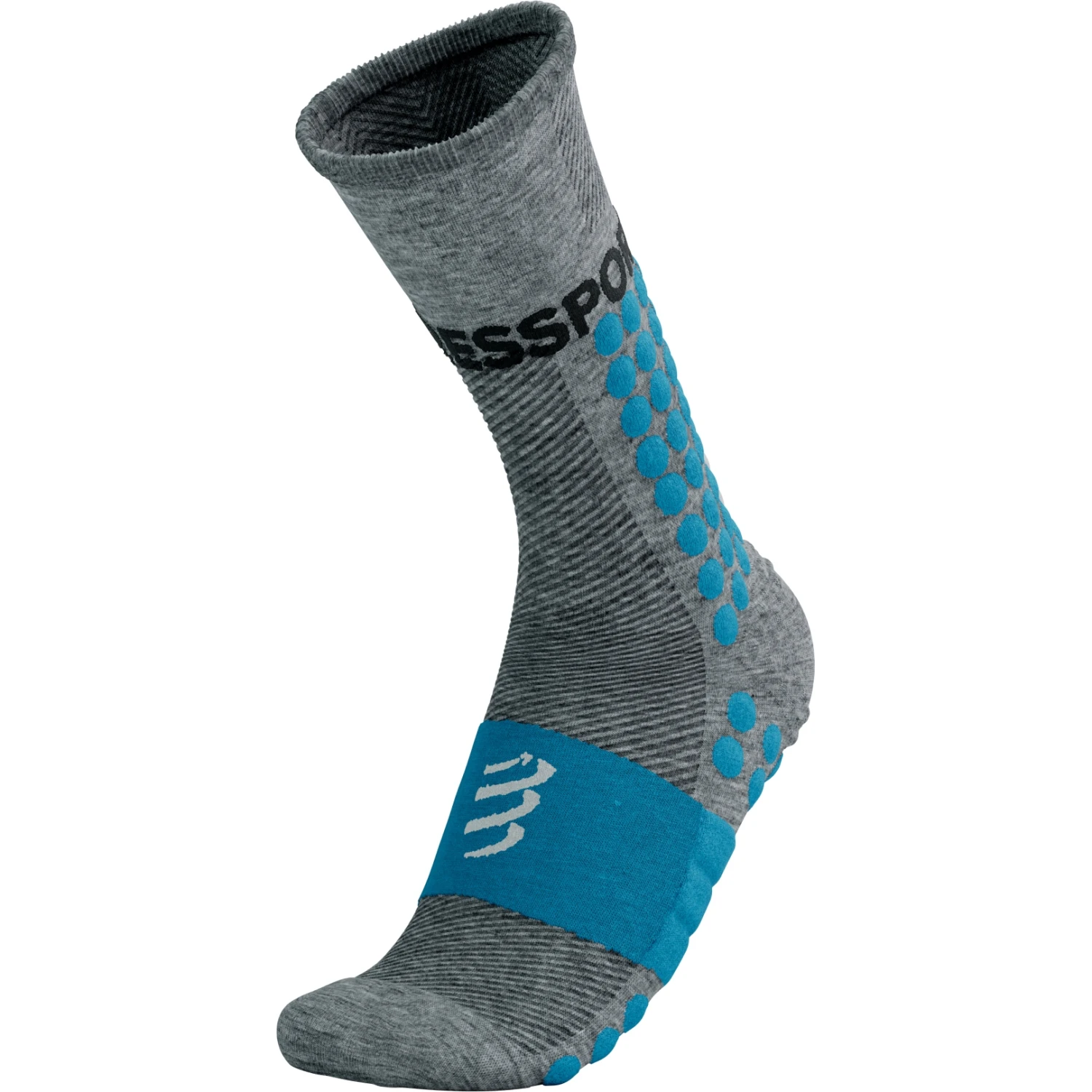 Compressport Ultra Trail Compression Socks - Grey Melange/hawaiian Ocean 4 Compressport Ultra Trail Compression Socks - Grey Melange/hawaiian Ocean - Image 4