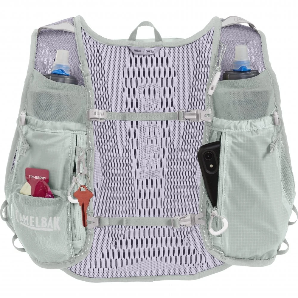 CamelBak Women Zephyr Pro Hydration Running Vest - Sky Grey/Lavender Blue 5 CamelBak Women Zephyr Pro Hydration Running Vest - Sky Grey/Lavender Blue - Image 5