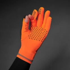GripGrab Running Expert Hi-Vis Winter Touchscreen Gloves - Orange Hi-Vis -RunGear Elite gripgrab running expert hivis winter touchscreen glove orange hivis 2 863821