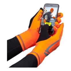 GripGrab Running Expert Hi-Vis Winter Touchscreen Gloves - Orange Hi-Vis -RunGear Elite gripgrab running expert hivis winter touchscreen glove orange hivis 3 863822