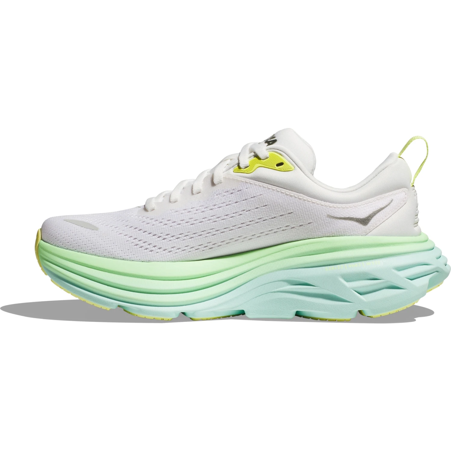 Hoka Bondi 8 Running Shoes Women - Blanc De Blanc / Sunlit Ocean 4 Hoka Bondi 8 Running Shoes Women - Blanc De Blanc / Sunlit Ocean - Image 4