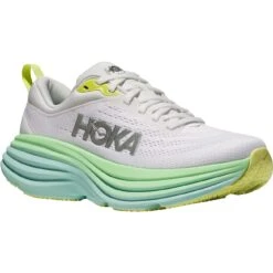 Hoka Bondi 8 Running Shoes Women - Blanc De Blanc / Sunlit Ocean