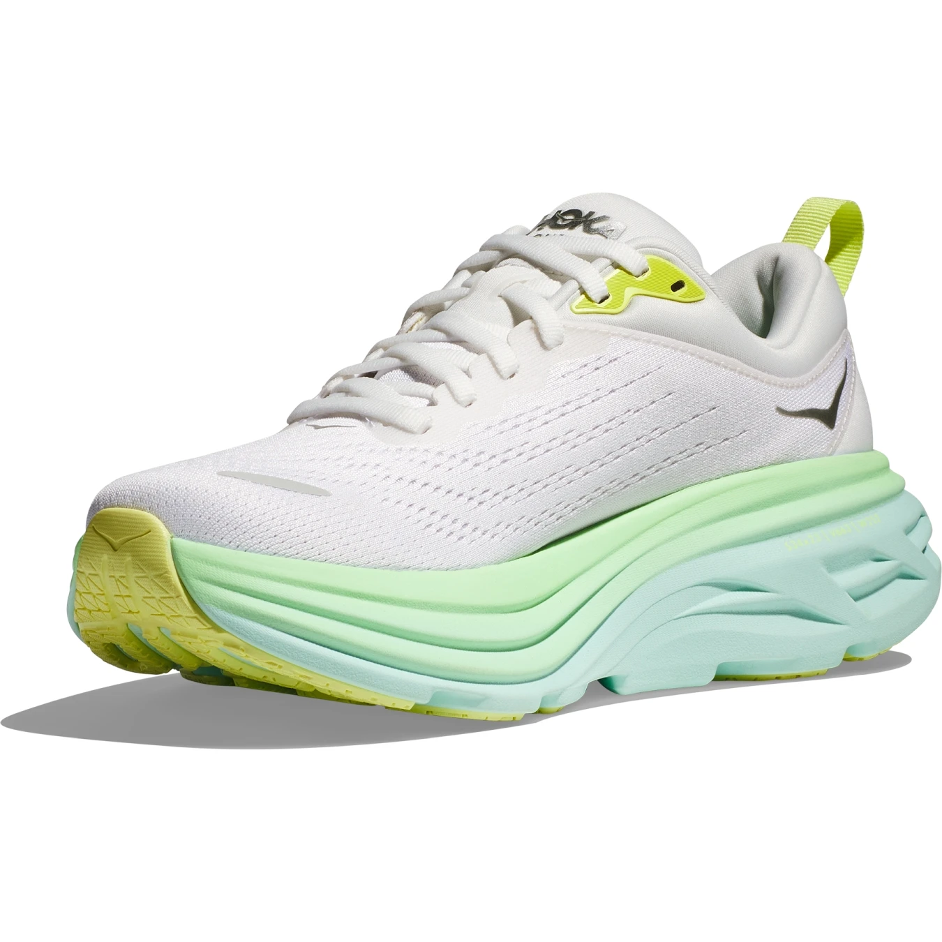 Hoka Bondi 8 Running Shoes Women - Blanc De Blanc / Sunlit Ocean 2 Hoka Bondi 8 Running Shoes Women - Blanc De Blanc / Sunlit Ocean - Image 2