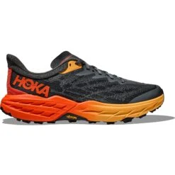 Hoka Speedgoat 5 Wide Running Shoes - Castlerock / Flame -RunGear Elite hoka speedgoat 5 wide running shoes castlerock flame 1 1503393