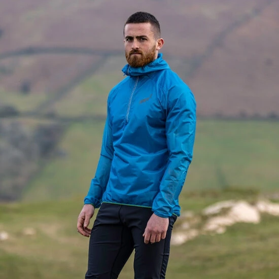 Inov-8 Raceshell Half Zip Running Jacket - Blue 3 Inov-8 Raceshell Half Zip Running Jacket - Blue - Image 3
