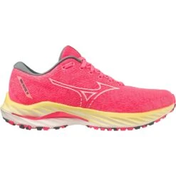 Mizuno Wave Inspire 19 Running Shoes Women - High-Vis Pink / Snow White / Luminous -RunGear Elite mizuno wave inspire 19 womens running shoes high vis pink snow white luminous 7 1503748
